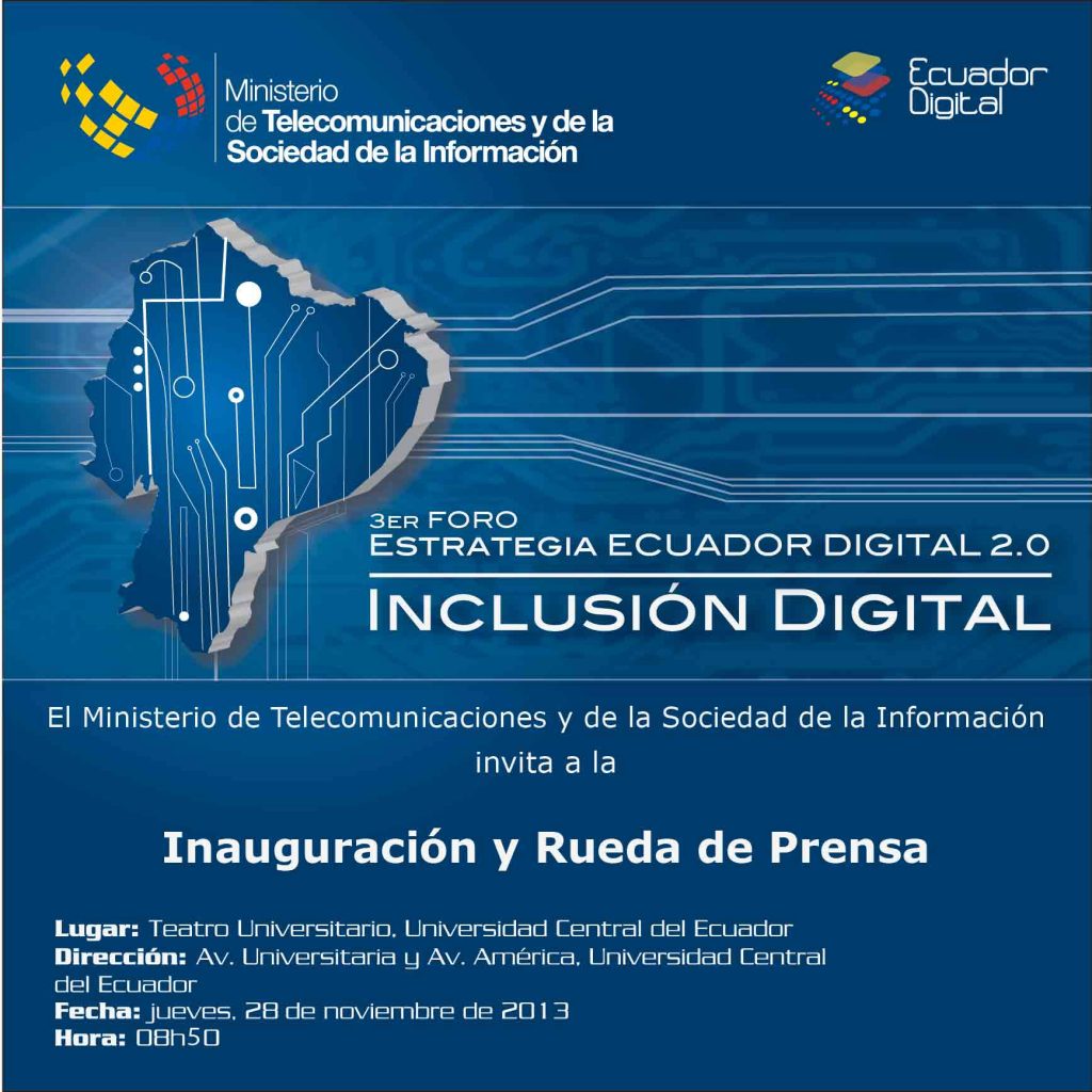 MINTEL organiza III Foro Estrategia Ecuador Digital, con énfasis en Inclusión Digital
